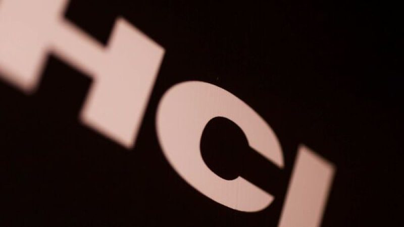 The HCL Technologies Ltd. logo displayed at a news conference in Mumbai, India (Bloomberg)
